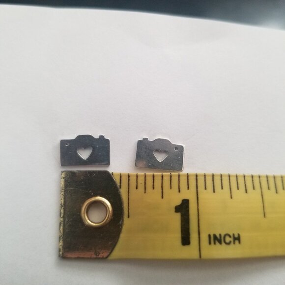 Handmade Sterling Silver Camera Earrings 925 Sterling Pierced - Picture 5 of 5